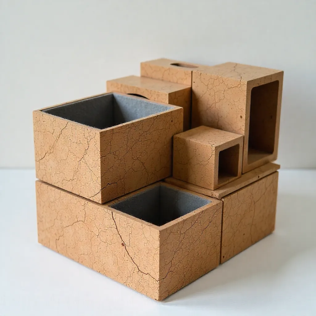 Bamboo storage containers with natural wood grain texture